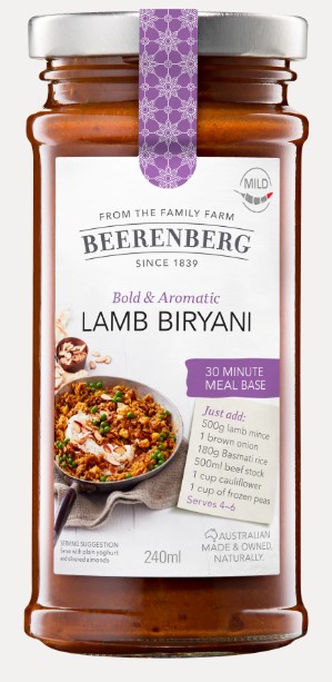 Beerenberg Lamb Biryani Meal Base