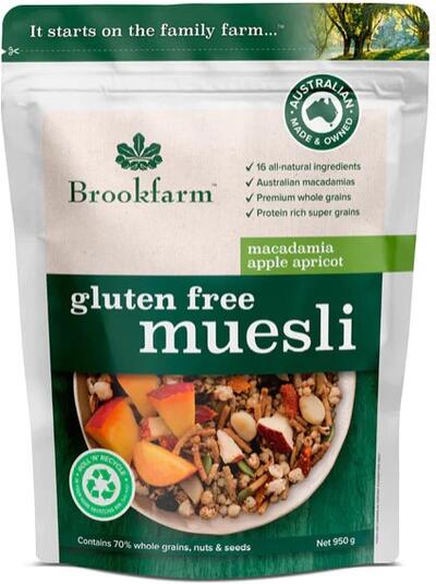 Brookfarm Gluten Free Macadamia Apricot & Apple Muesli 950G