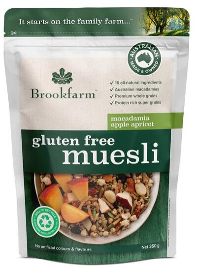 Brookfarm Gluten Free Macadamia Apricot & Apple Muesli 350G