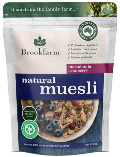 Brookfarm Natural Cranberry & Macadamia Muesli 1.25kg