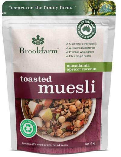 Brookfarm Toasted Macadamia Apricot & Coconut Muesli 1.3kg