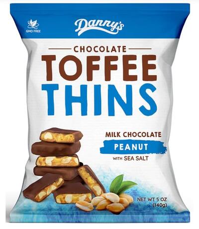 Dannys Milk Chocolate Peanut Toffee Thins