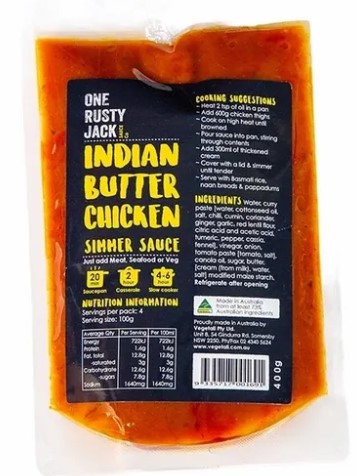 One Rusty Jack Indian Butter Chicken Simmer Sauce