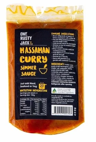 One Rusty Jack Massaman Curry Simmer Sauce 