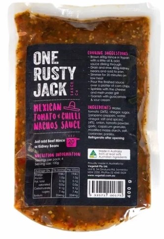 One Rusty Jack Mexican Tomato & Chilli Simmer Sauce 