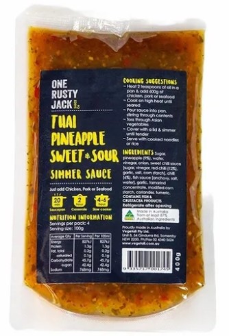 One Rusty Jack Thai Pineapple Sweet & Sour Simmer Sauce 