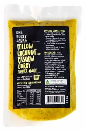 One Rusty Jack Yellow Coconut & Cashew Curry Simmer Sauce 
