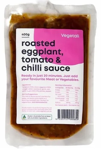 Vegetali Roast Eggplant Tomato & Chilli Sauce