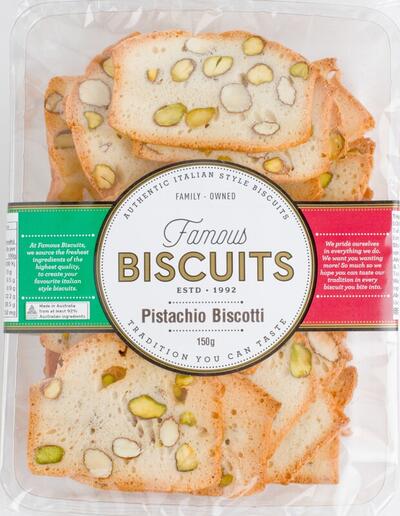 Famous Biscuits Pistachio Biscotti 