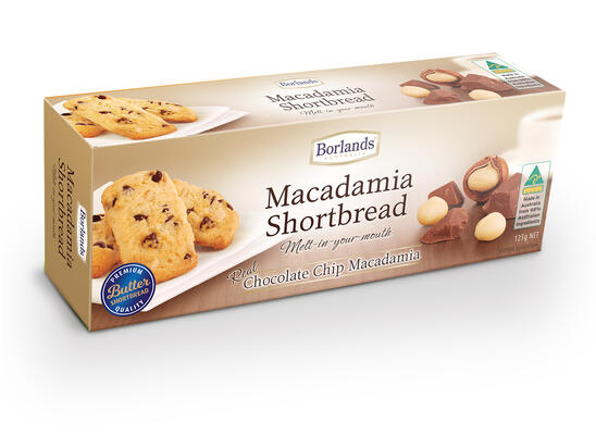 Borlands Choc Chip Macadamia Shortbread