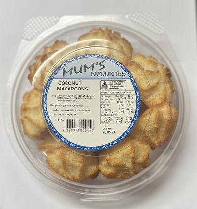 Mums Coconut Macaroon Biscuits